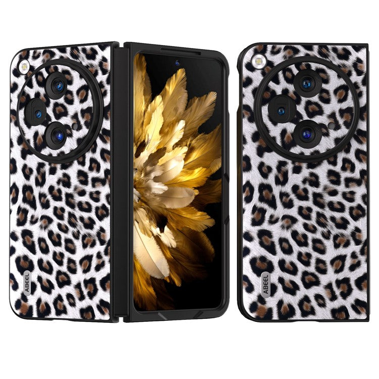 ABEEL For Oppo Find N3 5G / OnePlus Open Case Leopard Pattern Leather Back Cover - Silver