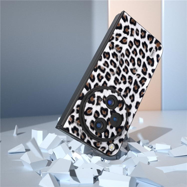 ABEEL For Oppo Find N3 5G / OnePlus Open Case Leopard Pattern Leather Back Cover - Silver