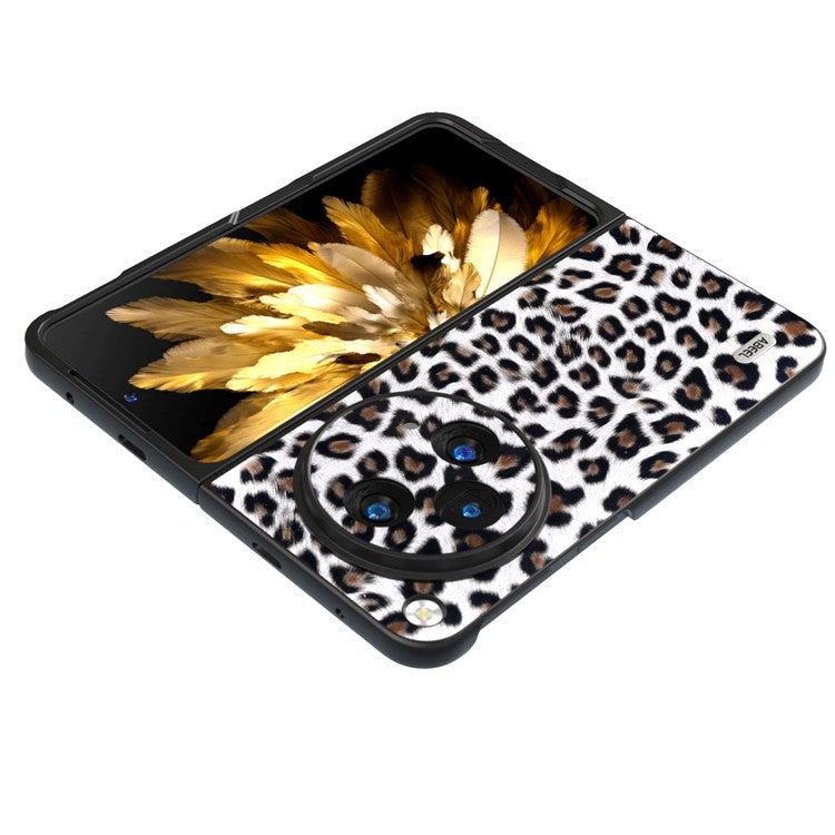 ABEEL For Oppo Find N3 5G / OnePlus Open Case Leopard Pattern Leather Back Cover - Silver