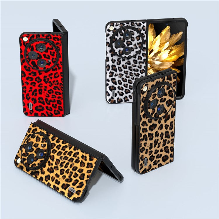 ABEEL For Oppo Find N3 5G / OnePlus Open Case Leopard Pattern Leather Back Cover - Silver