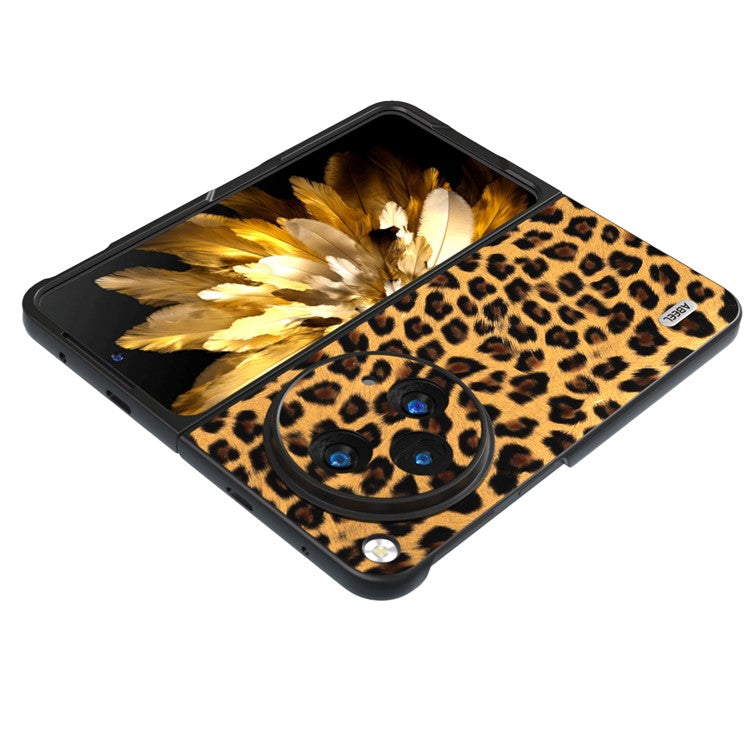 ABEEL For Oppo Find N3 5G / OnePlus Open Case Leopard Pattern Leather Back Cover - Gold