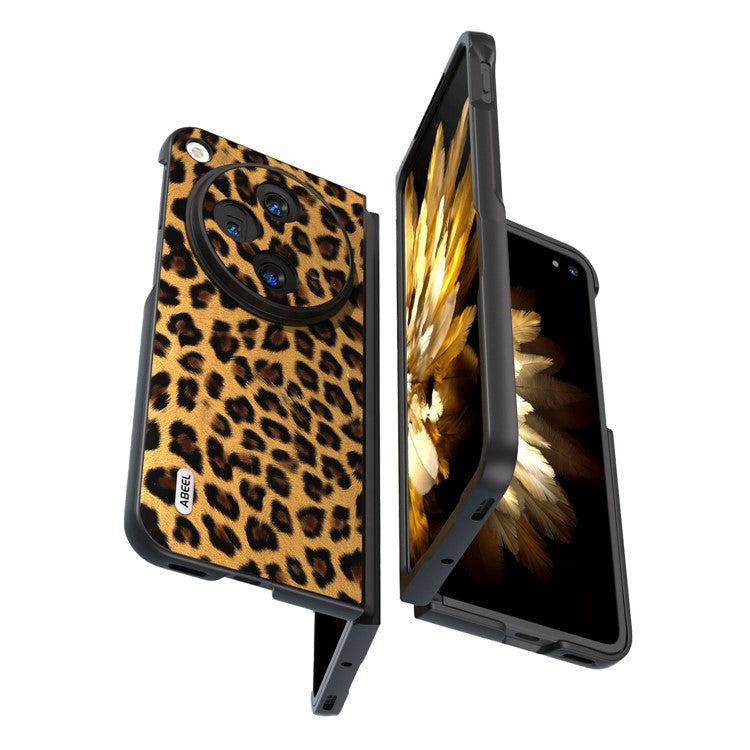 ABEEL For Oppo Find N3 5G / OnePlus Open Case Leopard Pattern Leather Back Cover - Gold