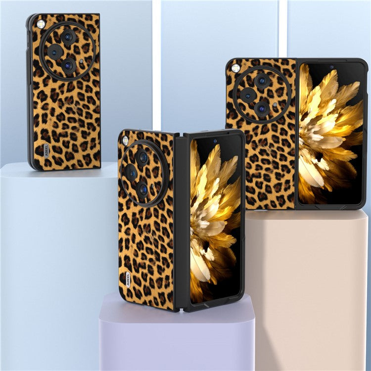 ABEEL For Oppo Find N3 5G / OnePlus Open Case Leopard Pattern Leather Back Cover - Gold