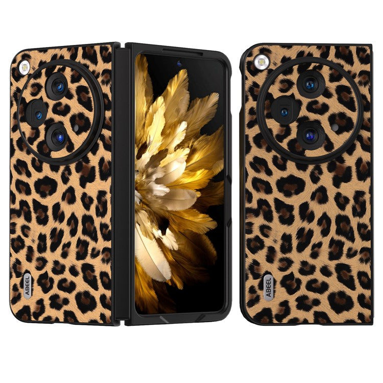 ABEEL For Oppo Find N3 5G / OnePlus Open Case Leopard Pattern Leather Back Cover - Champagne Gold