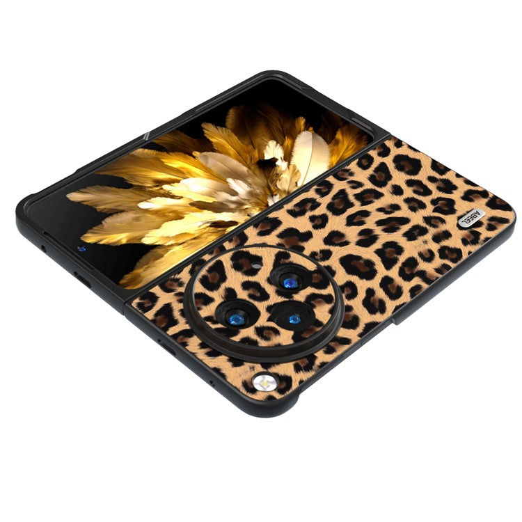 ABEEL For Oppo Find N3 5G / OnePlus Open Case Leopard Pattern Leather Back Cover - Champagne Gold