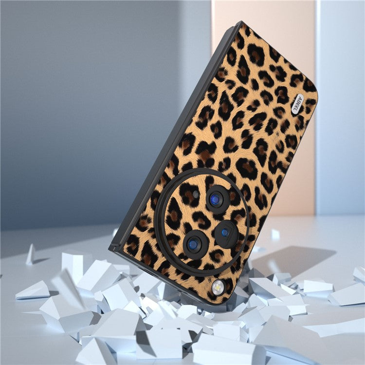 ABEEL For Oppo Find N3 5G / OnePlus Open Case Leopard Pattern Leather Back Cover - Champagne Gold