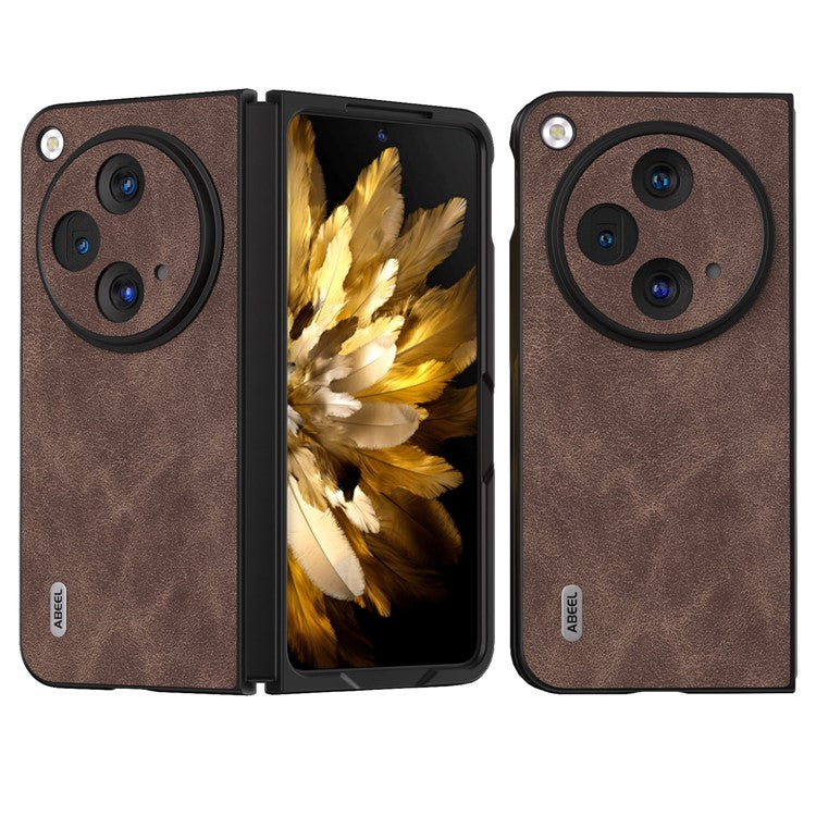 ABEEL For Oppo Find N3 5G / OnePlus Open Slim Fit PU Leather Coated PC Phone Cover - Coffee