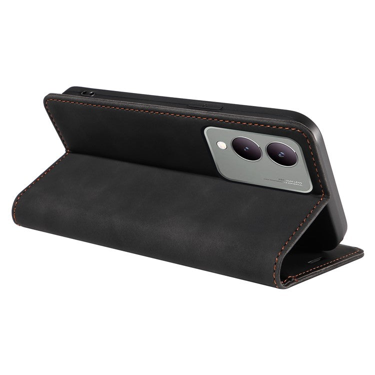 BETOPNICE 003 for vivo Y17s 4G Case RFID Blocking Wallet Phone Stand Cover - Black