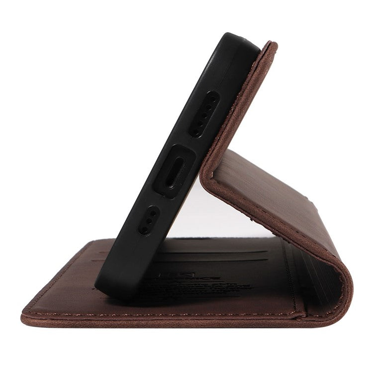 BETOPNICE 003 for vivo Y17s 4G Case RFID Blocking Wallet Phone Stand Cover - Brown