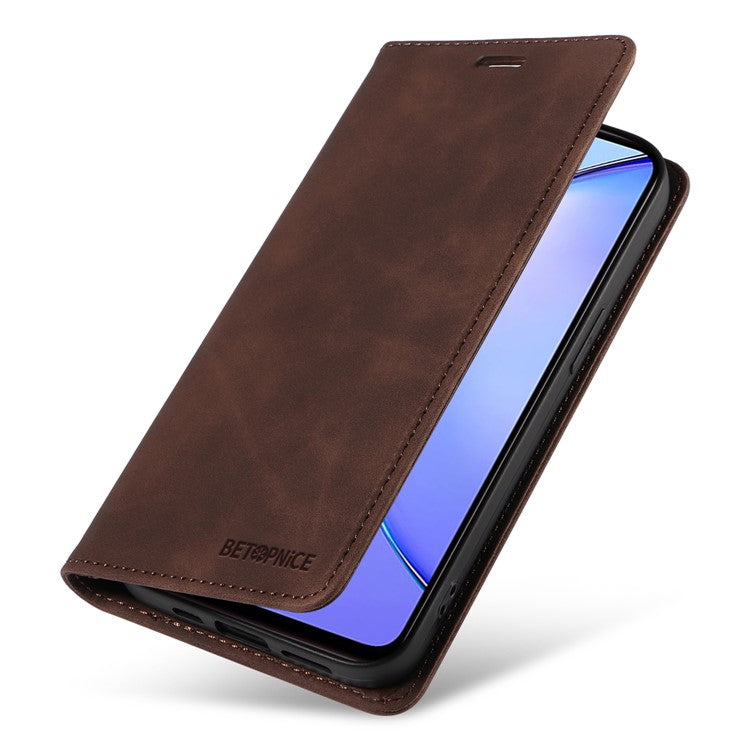 BETOPNICE 003 for vivo Y17s 4G Case RFID Blocking Wallet Phone Stand Cover - Brown