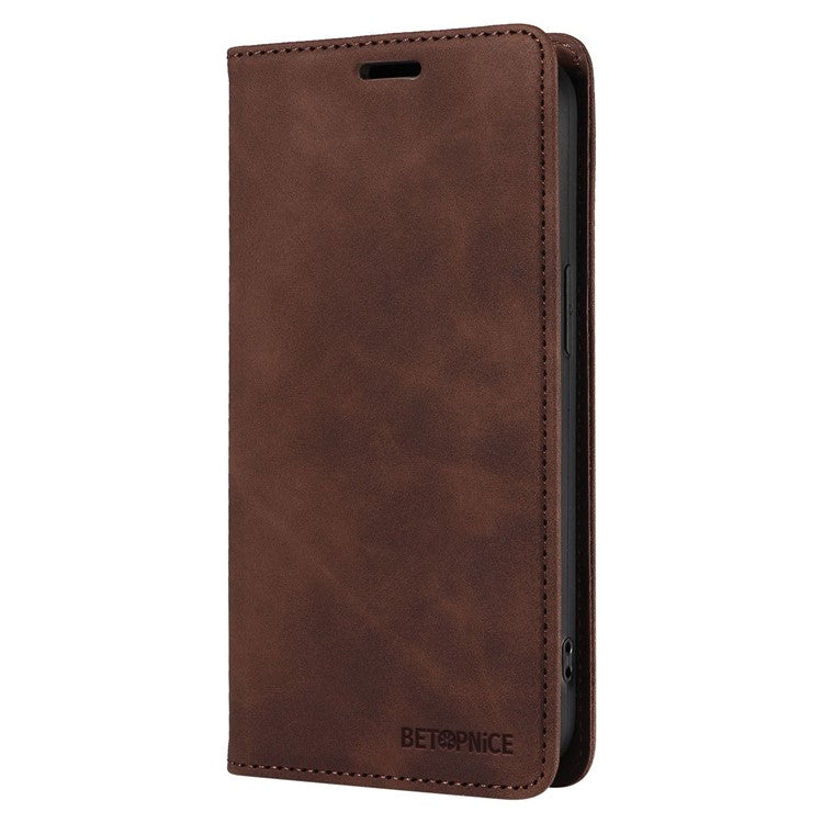 BETOPNICE 003 for vivo Y17s 4G Case RFID Blocking Wallet Phone Stand Cover - Brown