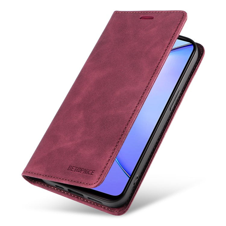 BETOPNICE 003 for vivo Y17s 4G Case RFID Blocking Wallet Phone Stand Cover - Red