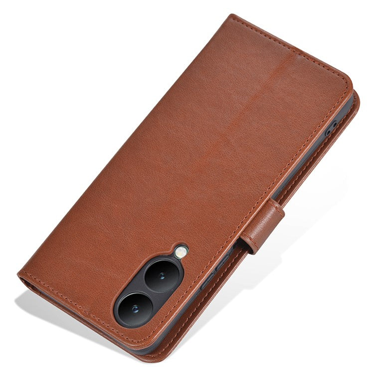 AZNS For vivo Y17s 4G Case Wallet PU Leather Phone Stand Cover - Brown