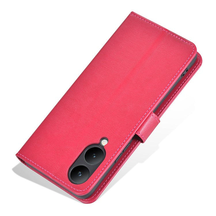 AZNS For vivo Y17s 4G Case Wallet PU Leather Phone Stand Cover - Red