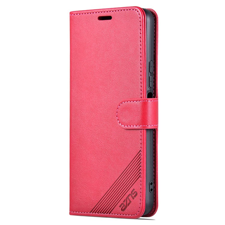 AZNS For vivo Y17s 4G Case Wallet PU Leather Phone Stand Cover - Red