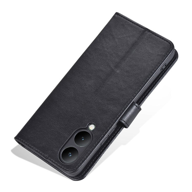 AZNS For vivo Y17s 4G Case Wallet PU Leather Phone Stand Cover - Black