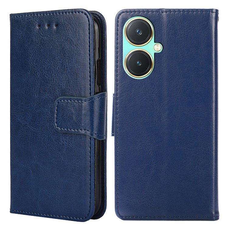 For vivo Y27 4G Case TPU+PU Leather Wallet Stand Soft Phone Protector - Sapphire