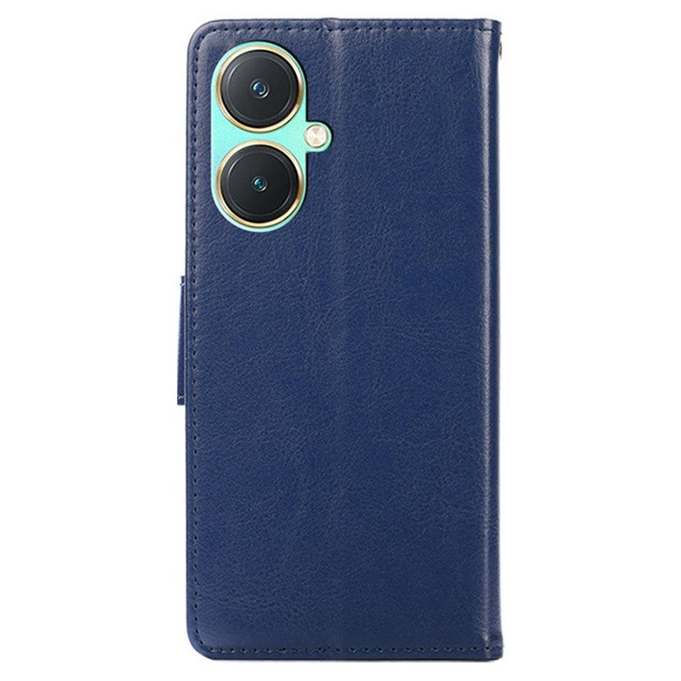 For vivo Y27 4G Case TPU+PU Leather Wallet Stand Soft Phone Protector - Sapphire