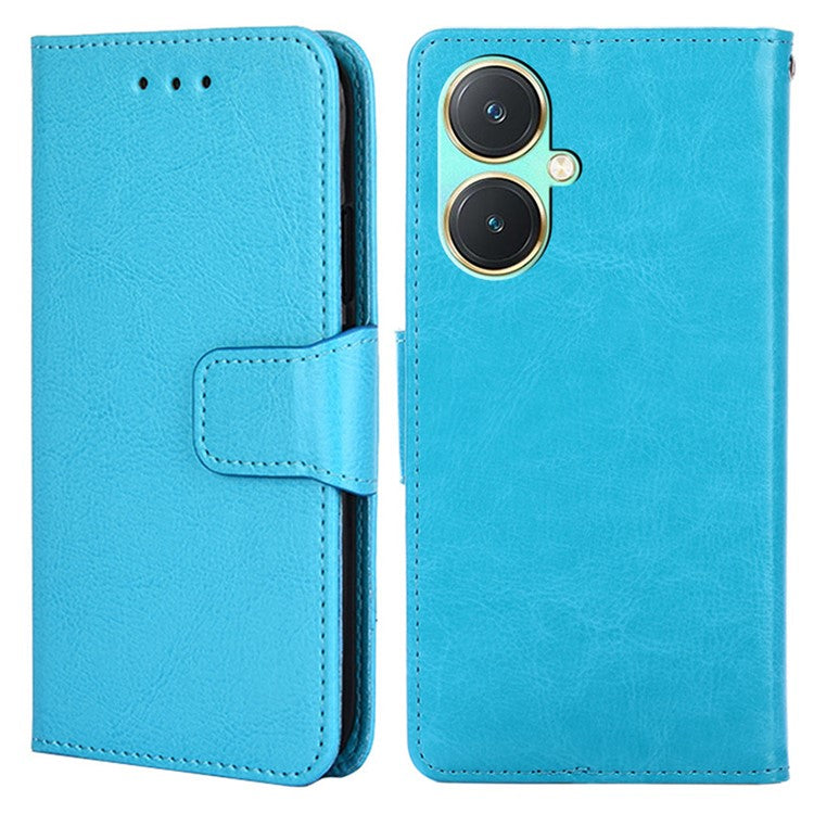 For vivo Y27 4G Case TPU+PU Leather Wallet Stand Soft Phone Protector - Baby Blue