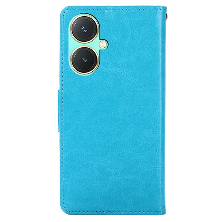 For vivo Y27 4G Case TPU+PU Leather Wallet Stand Soft Phone Protector - Baby Blue