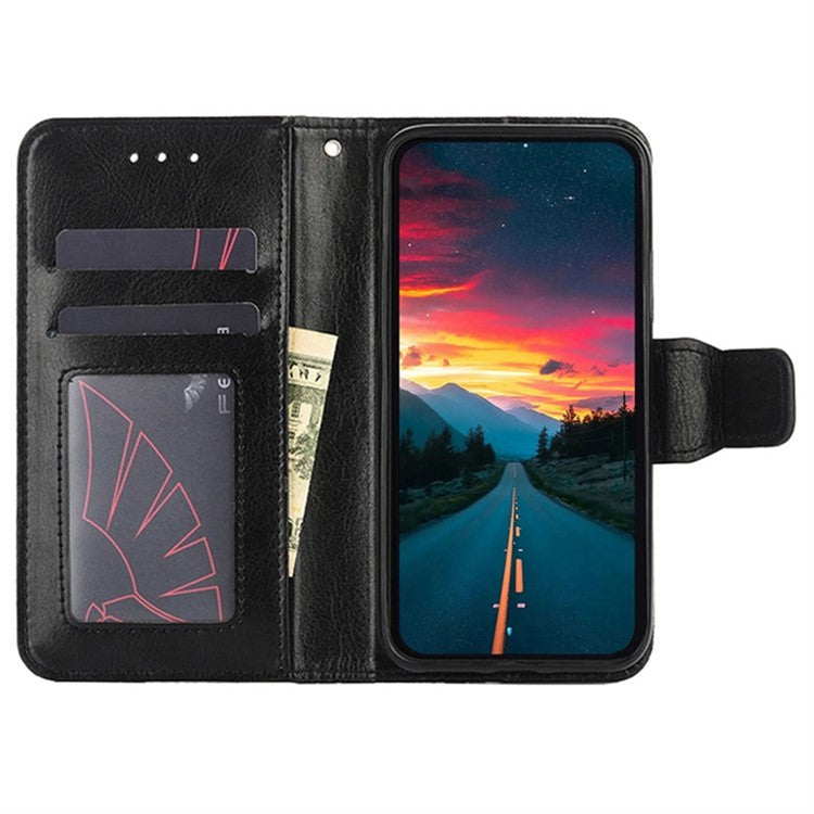 For vivo Y27 4G Case TPU+PU Leather Wallet Stand Soft Phone Protector - Black