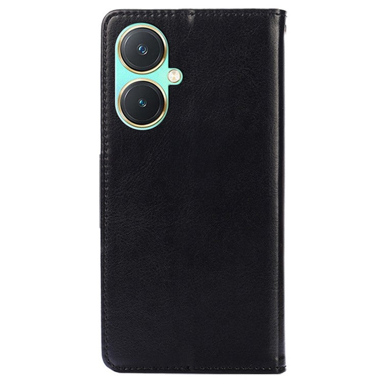 For vivo Y27 4G Case TPU+PU Leather Wallet Stand Soft Phone Protector - Black