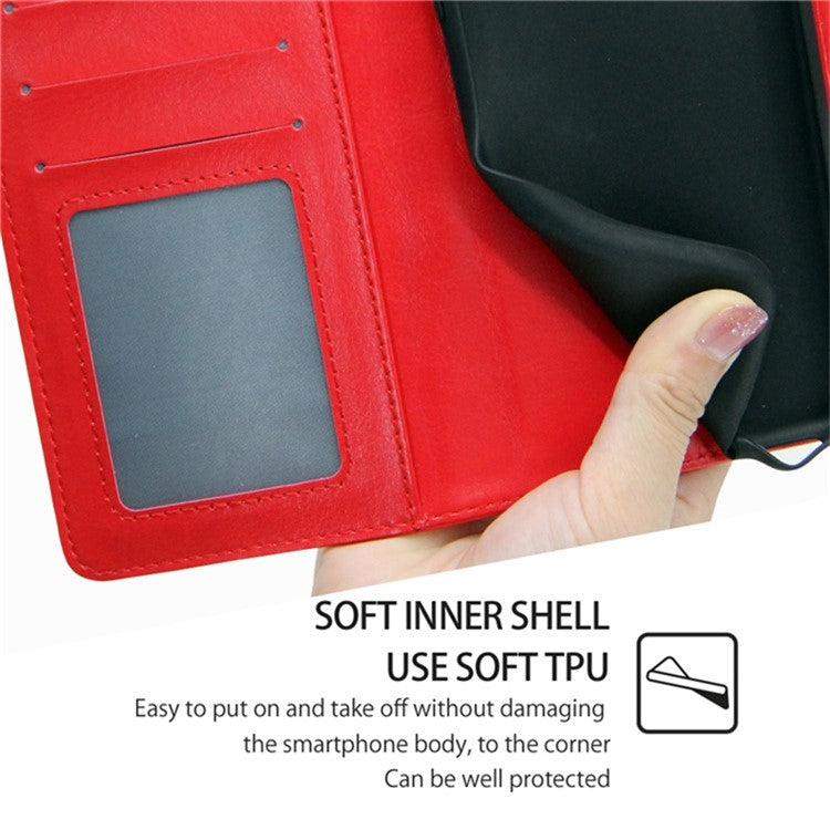 For vivo Y27 4G Case TPU+PU Leather Wallet Stand Soft Phone Protector - Red