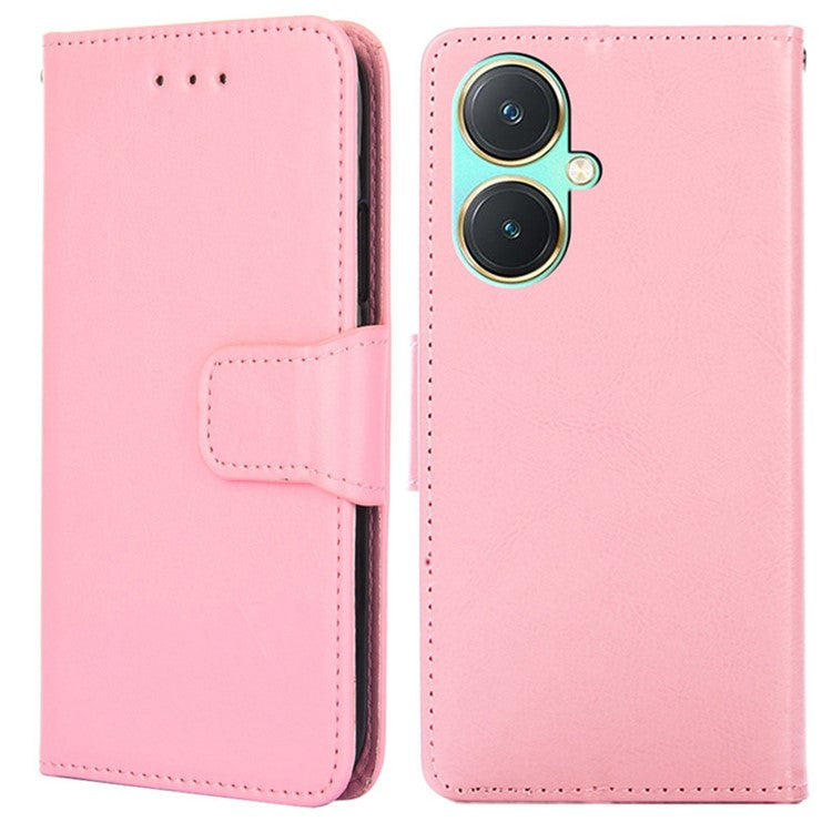 For vivo Y27 4G Case TPU+PU Leather Wallet Stand Soft Phone Protector - Pink