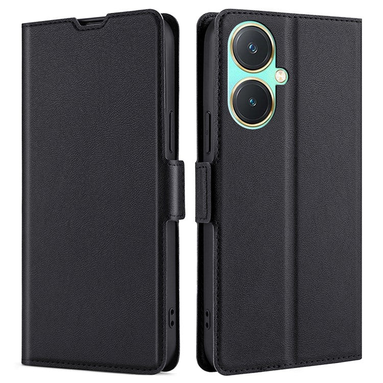 For vivo Y27 4G Case Ultra Thin Leather Card Slot Smart Phone Cover - Black