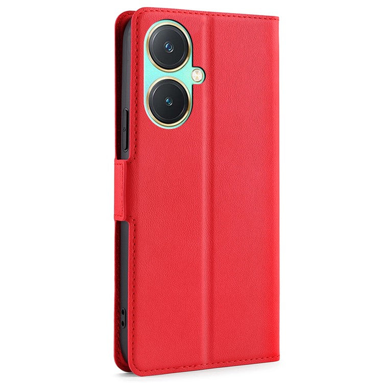 For vivo Y27 4G Case Ultra Thin Leather Card Slot Smart Phone Cover - Red