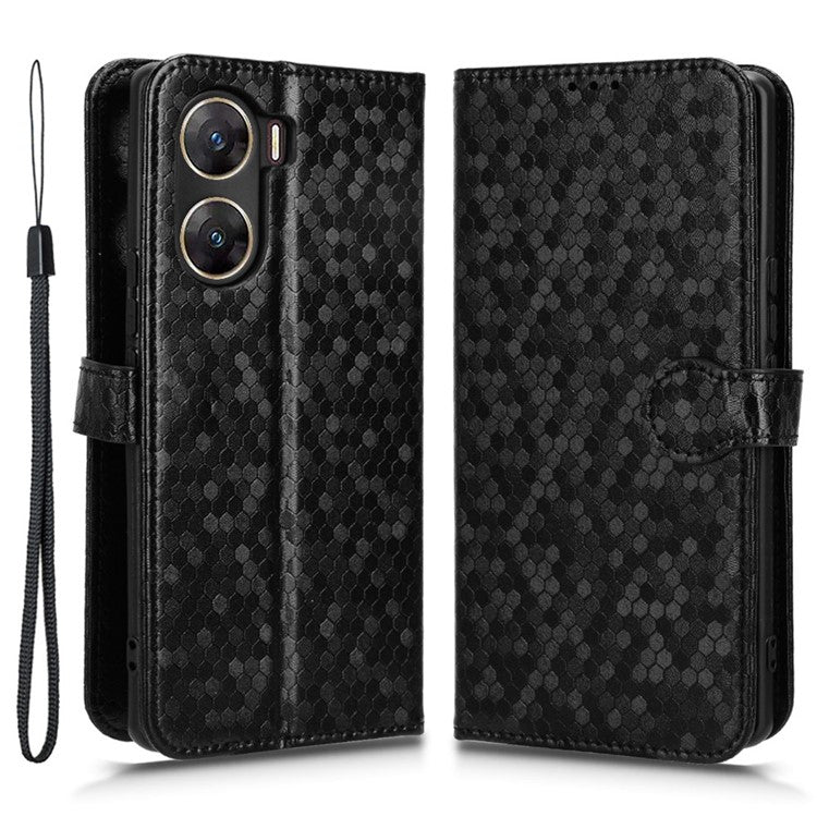 Protective Wallet Case for vivo V29e (India) 5G Case Imprinted PU Leather Cell Phone Cover - Black