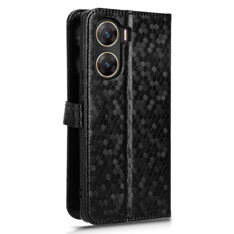 Protective Wallet Case for vivo V29e (India) 5G Case Imprinted PU Leather Cell Phone Cover - Black