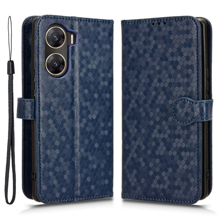 Protective Wallet Case for vivo V29e (India) 5G Case Imprinted PU Leather Cell Phone Cover - Dark Blue