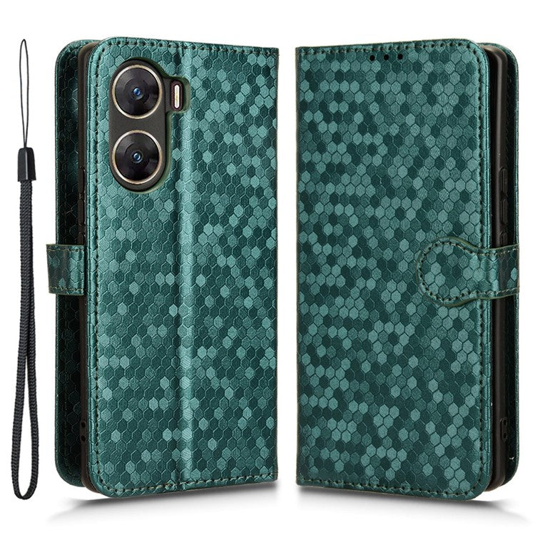 Protective Wallet Case for vivo V29e (India) 5G Case Imprinted PU Leather Cell Phone Cover - Green