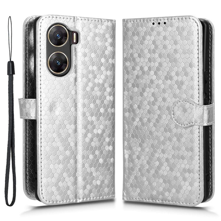 Protective Wallet Case for vivo V29e (India) 5G Case Imprinted PU Leather Cell Phone Cover - Silver