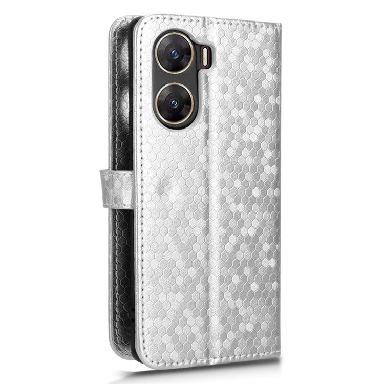 Protective Wallet Case for vivo V29e (India) 5G Case Imprinted PU Leather Cell Phone Cover - Silver