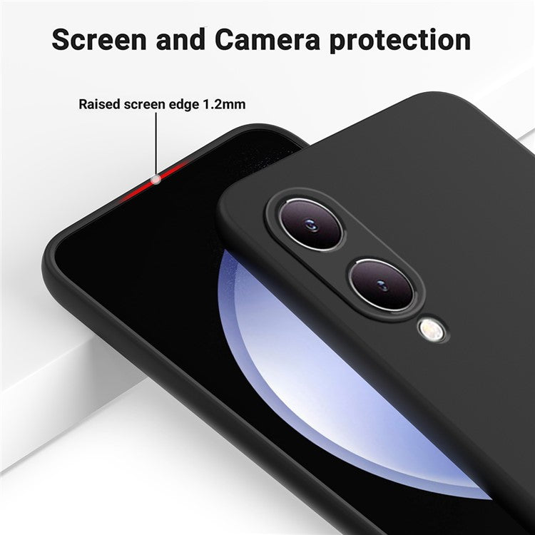 For vivo Y17s 4G Case Soft Lining Liquid Silicone Protective Phone Cover with Strap - Black