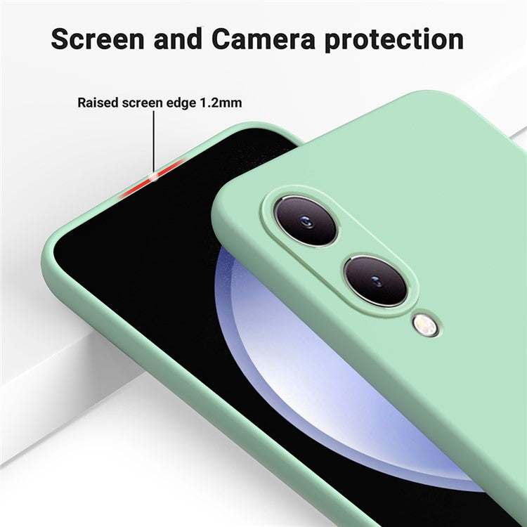 For vivo Y17s 4G Case Soft Lining Liquid Silicone Protective Phone Cover with Strap - Green