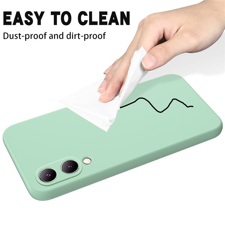 For vivo Y17s 4G Case Soft Lining Liquid Silicone Protective Phone Cover with Strap - Green