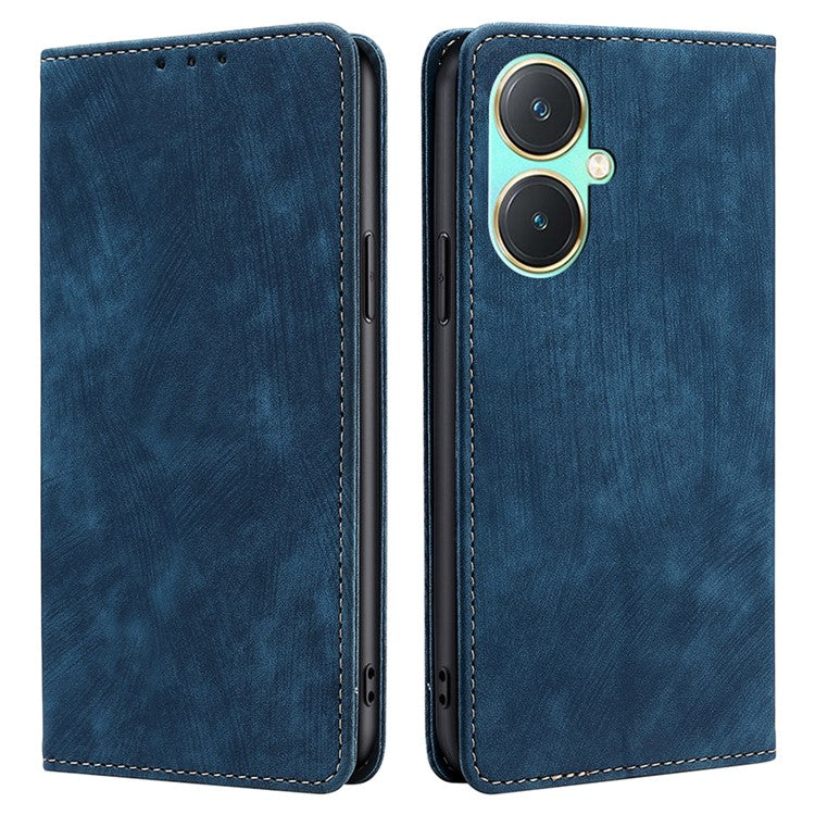 RFID Blocking Leather Cover for vivo Y27 4G Case Wallet Stand Shell - Blue