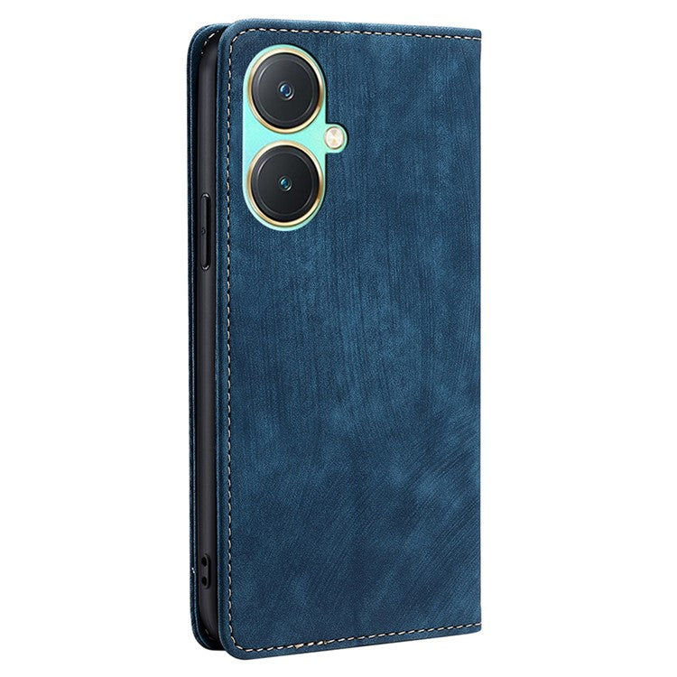 RFID Blocking Leather Cover for vivo Y27 4G Case Wallet Stand Shell - Blue