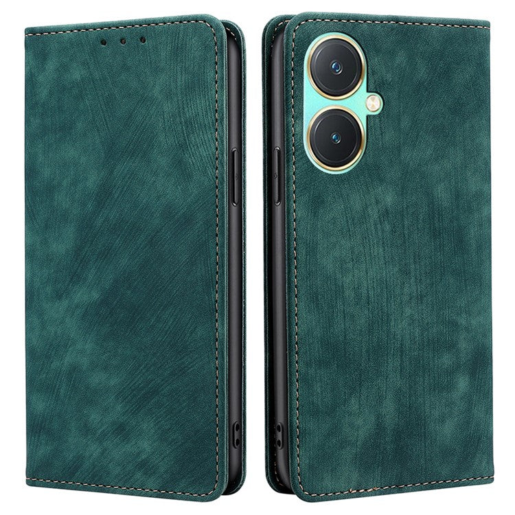 RFID Blocking Leather Cover for vivo Y27 4G Case Wallet Stand Shell - Green