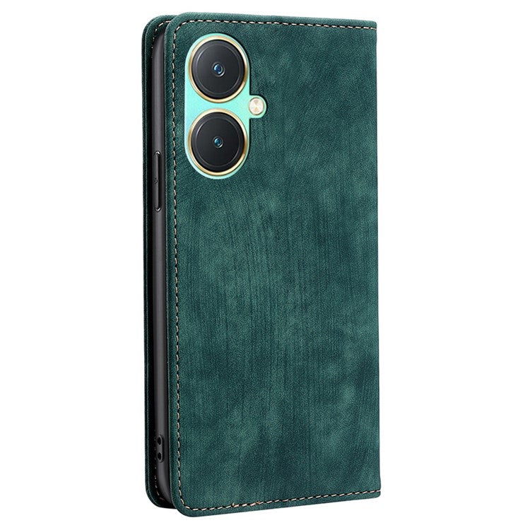 RFID Blocking Leather Cover for vivo Y27 4G Case Wallet Stand Shell - Green