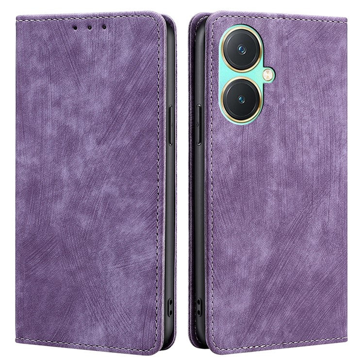 RFID Blocking Leather Cover for vivo Y27 4G Case Wallet Stand Shell - Purple