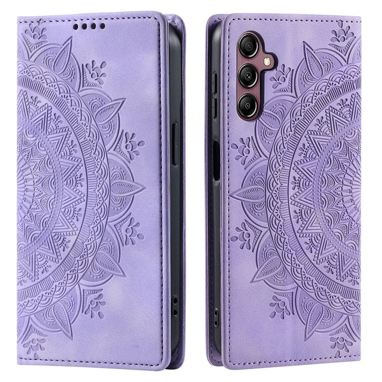 For Samsung Galaxy S24 Case Magnetic Auto Closing Anti-scratch Wallet Phone Cover  - Purple