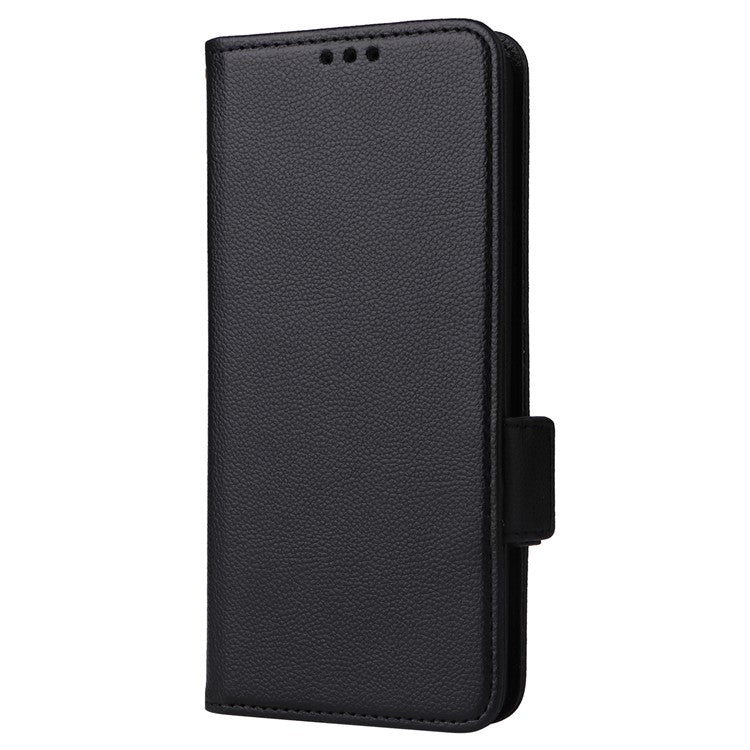 For vivo V29e (Global) 5G / Y200 (India) 5G Case PU Leather Wallet Litchi Texture Phone Cover with Strap - Black