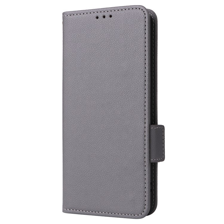 For vivo V29e (Global) 5G / Y200 (India) 5G Case PU Leather Wallet Litchi Texture Phone Cover with Strap - Grey