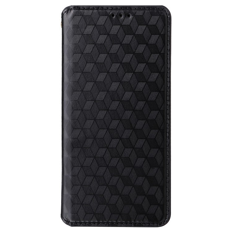 For vivo V29e (Global) 5G / Y200 (India) 5G Case Rhombus Imprinted Phone Cover with Wallet Stand - Black