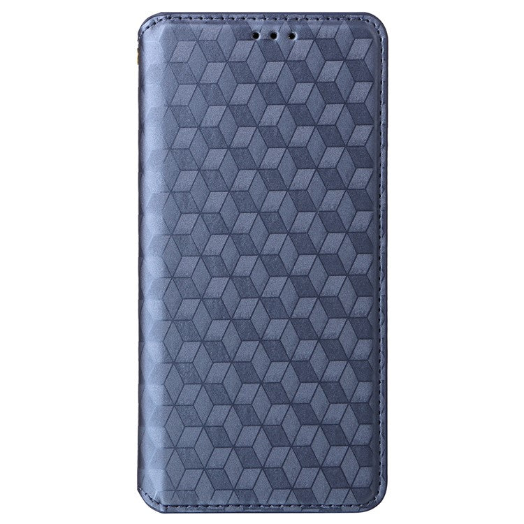 For vivo V29e (Global) 5G / Y200 (India) 5G Case Rhombus Imprinted Phone Cover with Wallet Stand - Blue