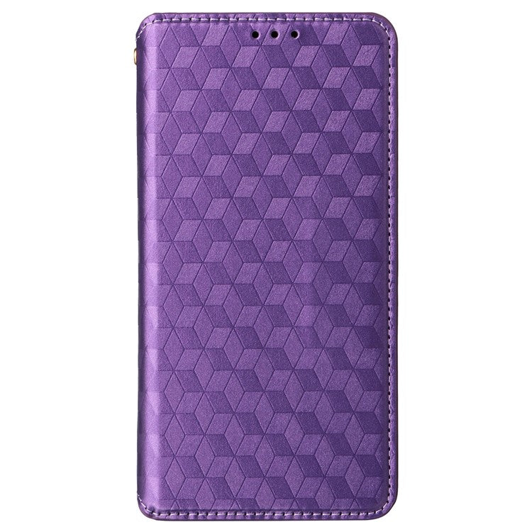 For vivo V29e (Global) 5G / Y200 (India) 5G Case Rhombus Imprinted Phone Cover with Wallet Stand - Purple